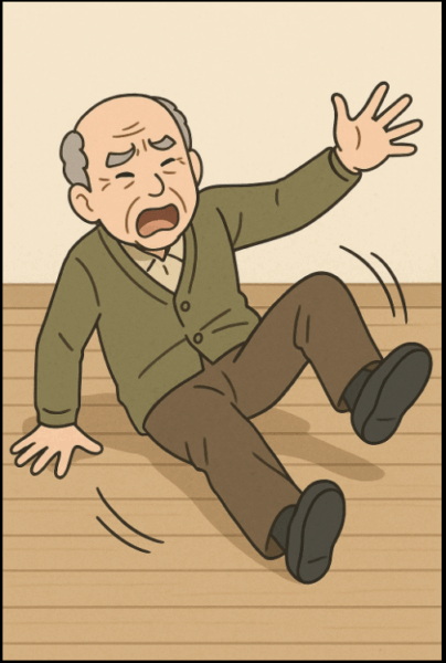 高齢者の転倒について。人間は段差がある限り必ず転倒します。転倒しても問題ない体を作りましょう。のアイキャッチ画像